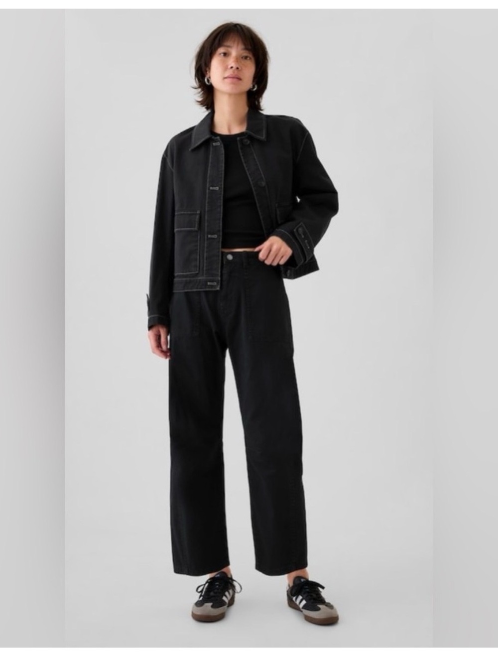Gap mid rise twill barrel pant size 6